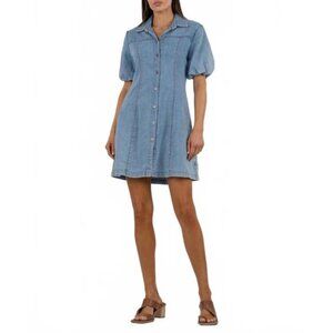 Kut from the Kloth Blanca Denim Shirt Dress Blue XS